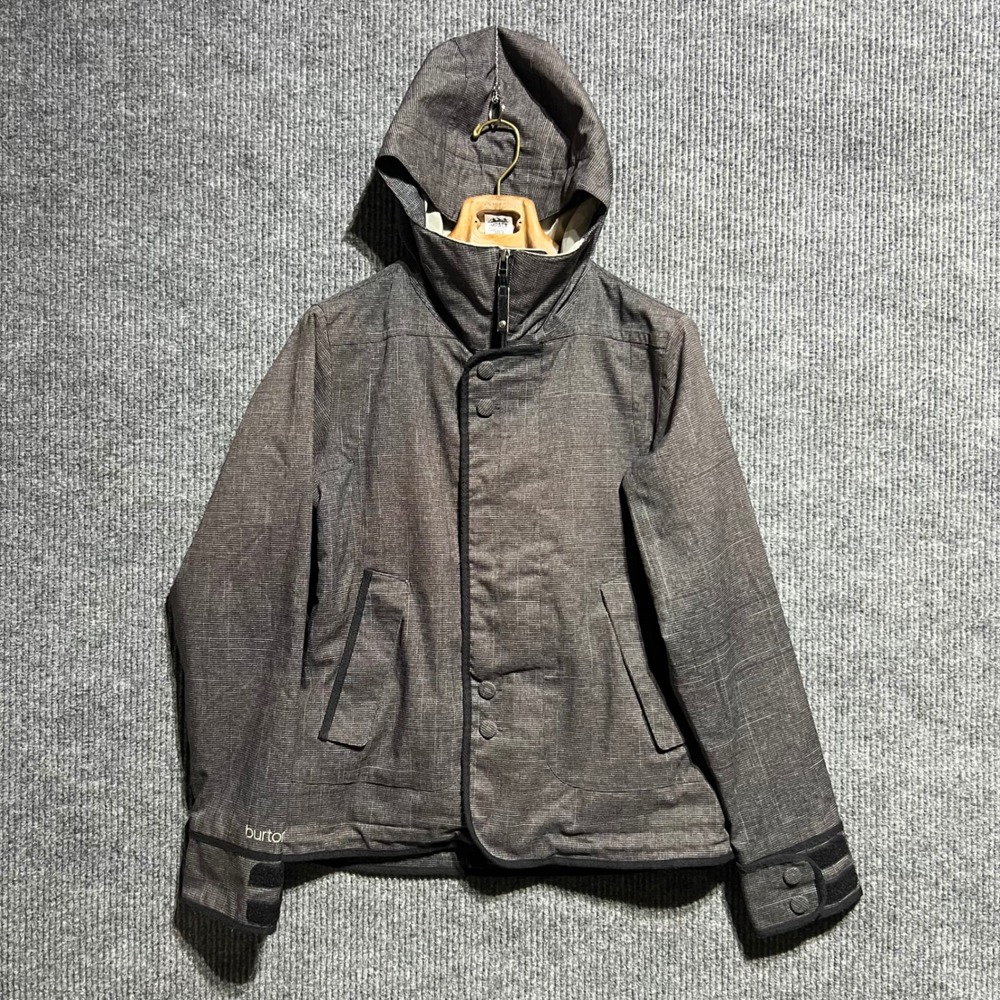 Burton Snowboard Jacket Women Medium Grey Dryride Hooded Ski Winter Coat